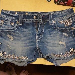 Miss me red white and blue stars shorts